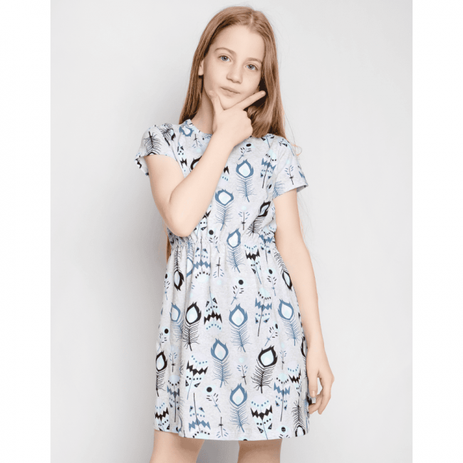 Платье с коротким рукавом, Жар-птица