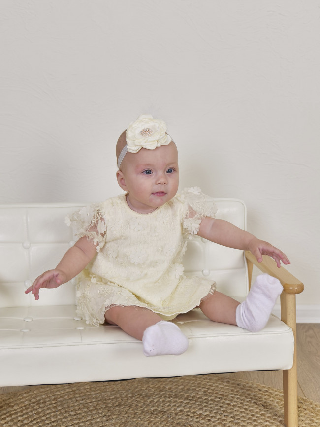 Нарядное желтое платье, Ромашки