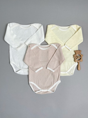 Комплект детских боди с длинным рукавом, Пушинка, 3 шт.