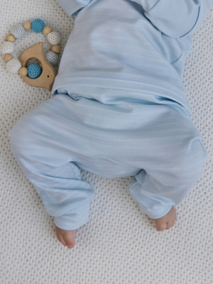 Штанишки детские, голубые, Нежная полосочка