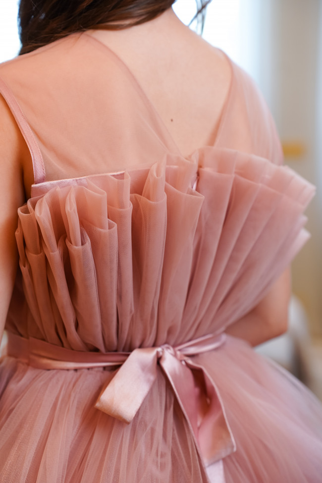 Нарядное детское пудровое платье, Лилия