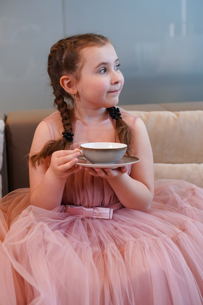 Нарядное детское пудровое платье, Лилия