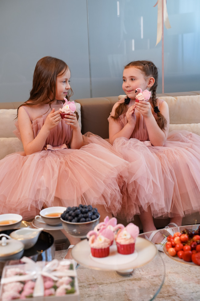 Нарядное детское пудровое платье, Лилия