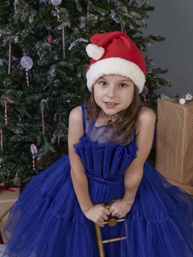 Нарядная новогодняя шапка колпак для новорожденных, Дед Мороз