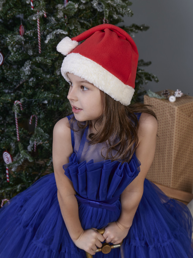 Нарядная новогодняя шапка колпак для новорожденных, Дед Мороз