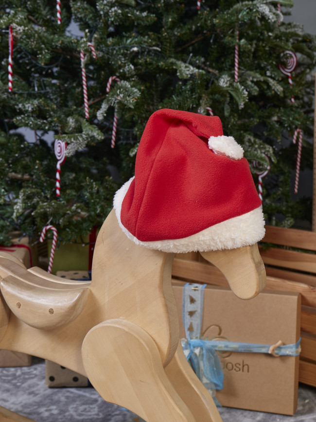 Нарядная новогодняя шапка колпак для новорожденных, Дед Мороз