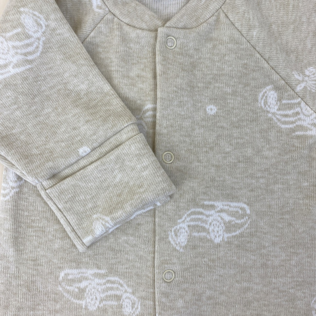 Комбинезон для мальчика, бежевый, Машинки