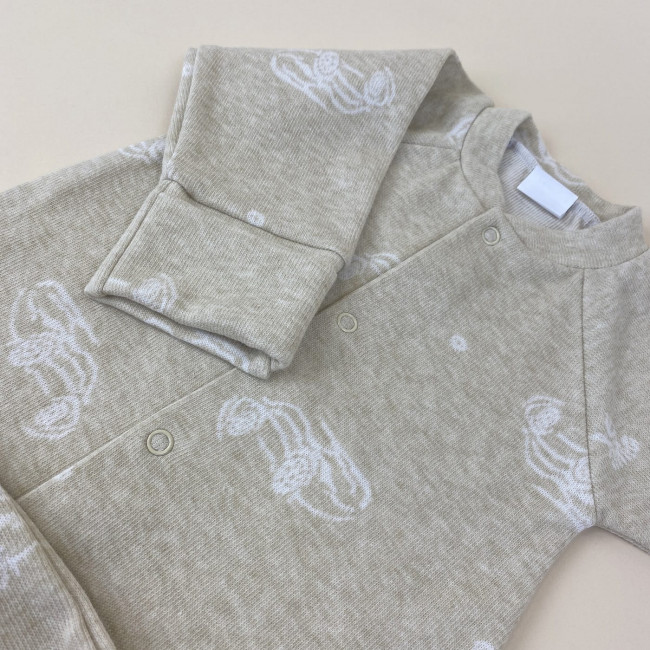 Комбинезон для мальчика, бежевый, Машинки