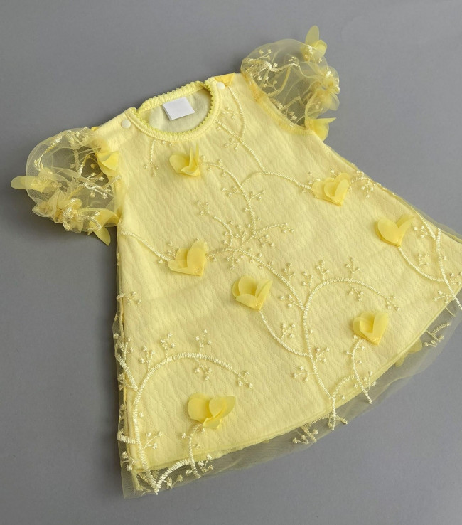 Нарядное желтое платье, Лютики