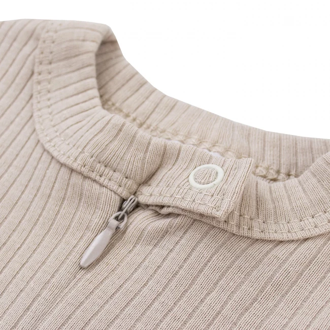 Комбинезон детский на молнии с открытыми ножками, бежевый, Рибана Комбинезон детский на молнии с открытыми ножками, бежевый, Рибана