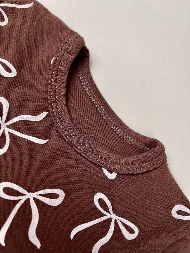 Платье детское с длинным рукавом, Шоколадные ленты Платье детское с длинным рукавом, Шоколадные ленты