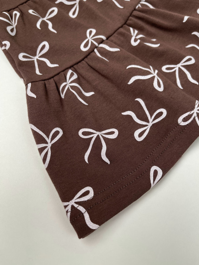 Платье детское с длинным рукавом, Шоколадные ленты Платье детское с длинным рукавом, Шоколадные ленты