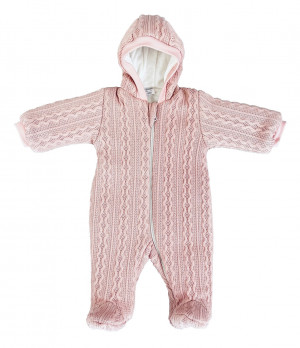 Комбинезон утепленный, розовый, Плетённые ромбы Комбинезон утепленный, розовый, Плетённые ромбы
