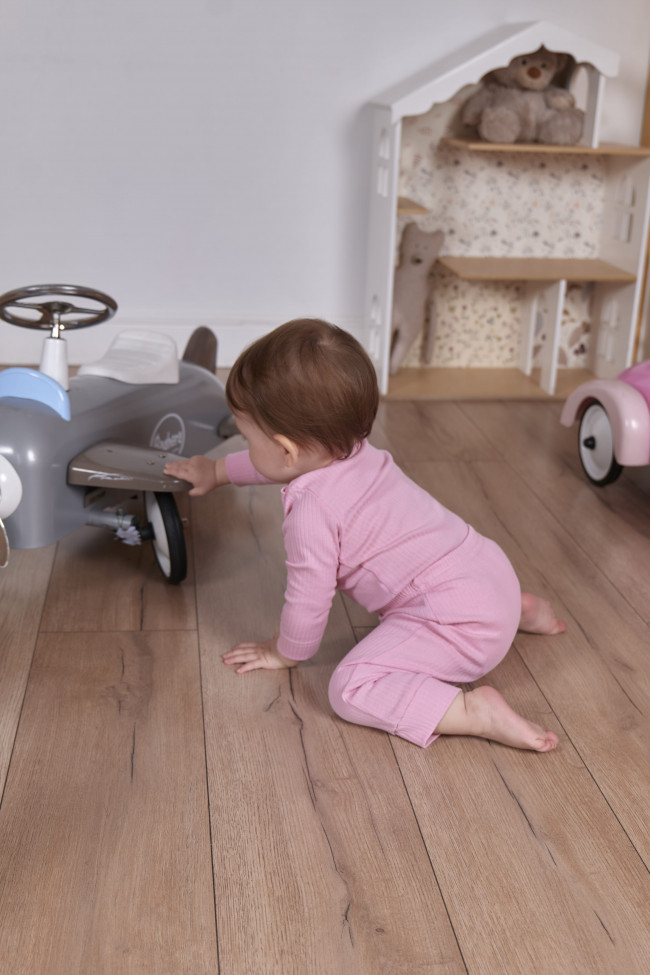 Комплект детский: боди и штанишки, розовый, Рибана