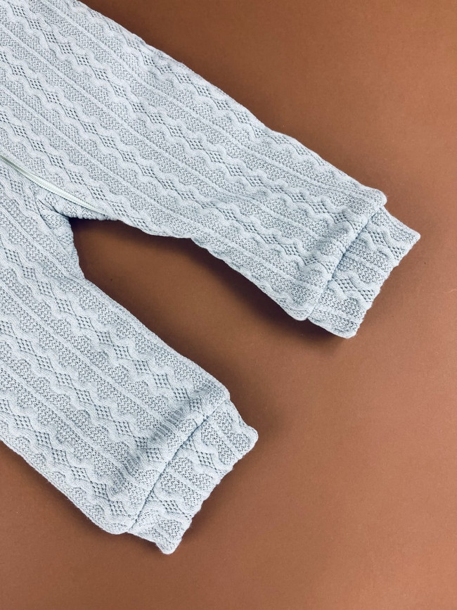 Комбинезон утепленный, голубой, Плетёные ромбы