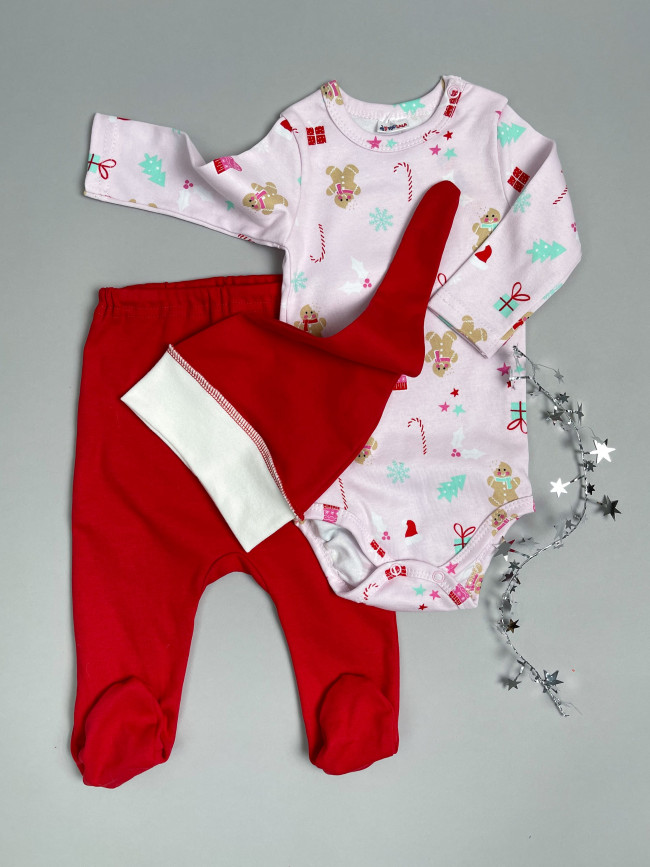 Комплект для новорожденных, Зимние праздники, розовый