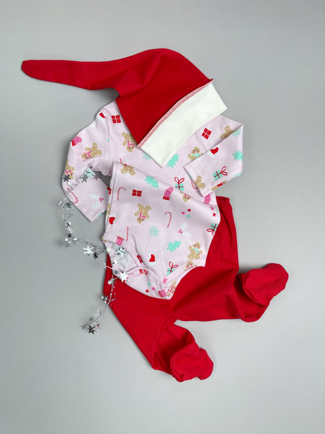 Комплект для новорожденных, Зимние праздники, розовый