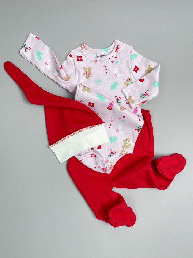 Комплект для новорожденных, Зимние праздники, розовый
