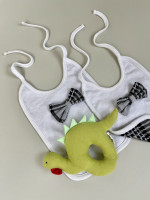 Комплект "Маленький джентльмен" (нагрудник + игрушка Динозавр)