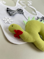 Комплект "Маленький джентльмен" (нагрудник + игрушка Динозавр)