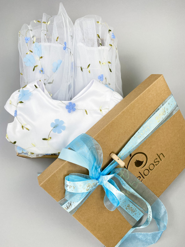 Подарочный бокс, голубой, Нежность