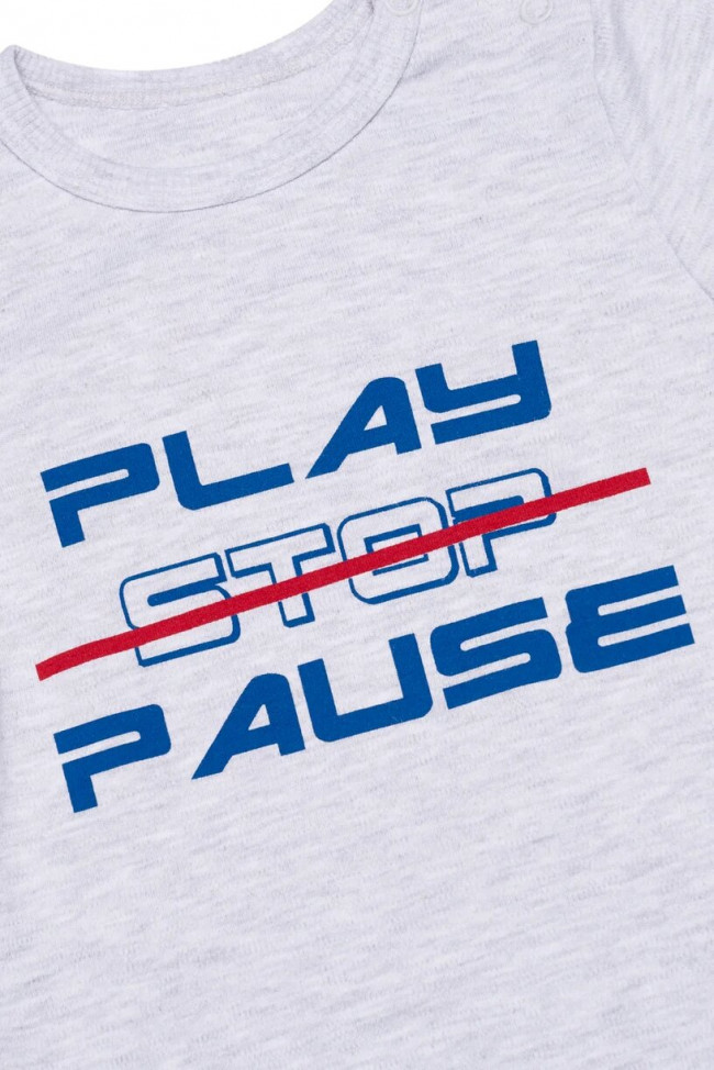 Боди детский, серый меланж, Больше пространства