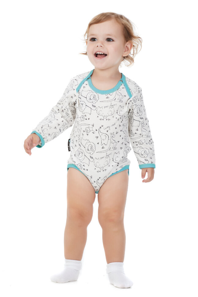 Боди с длинным рукавом, Зверята, коллекция Зоопарк