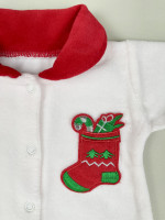 Комбинезон с шапкой, Санта, молочный