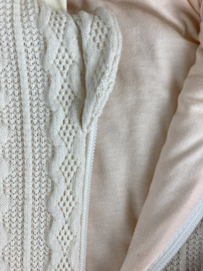 Комбинезон утепленный, айвори, Плетённые ромбы