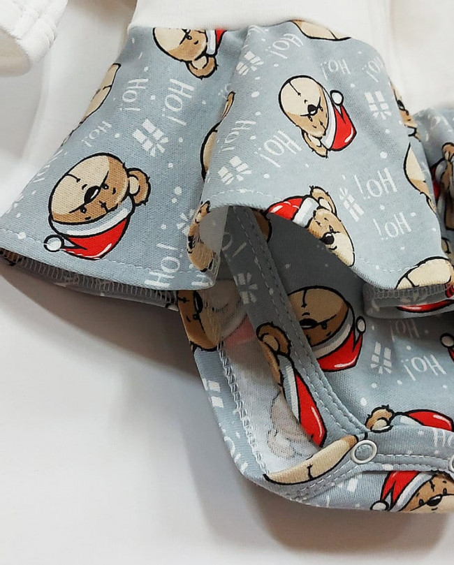 Комплект детский, боди с юбкой и солохой, молочный, New Year