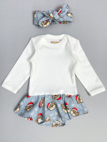 Комплект детский, боди с юбкой и солохой, молочный, New Year