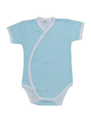 Боди с коротким рукавом, бирюзовое, Полоска