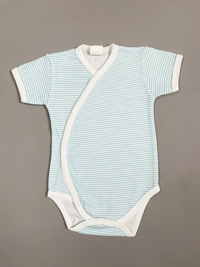 Боди с коротким рукавом, бирюзовое, Полоска Боди с коротким рукавом, бирюзовое, Полоска