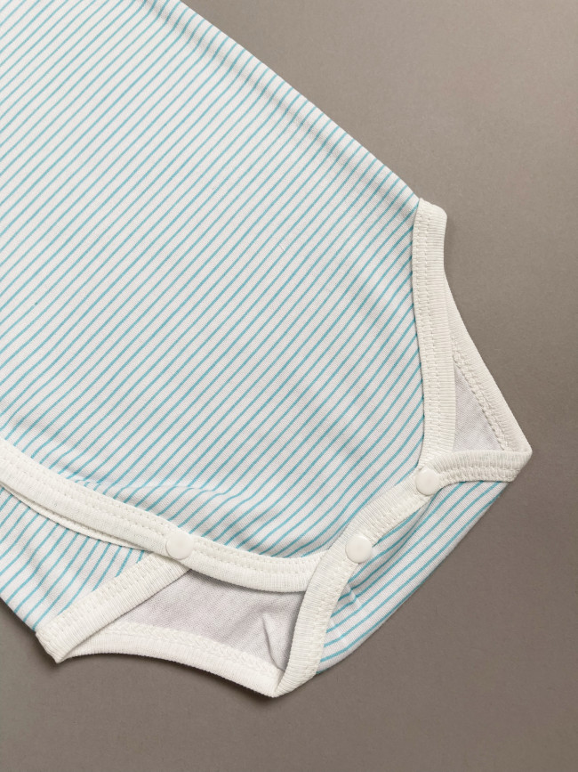 Боди с коротким рукавом, бирюзовое, Полоска Боди с коротким рукавом, бирюзовое, Полоска