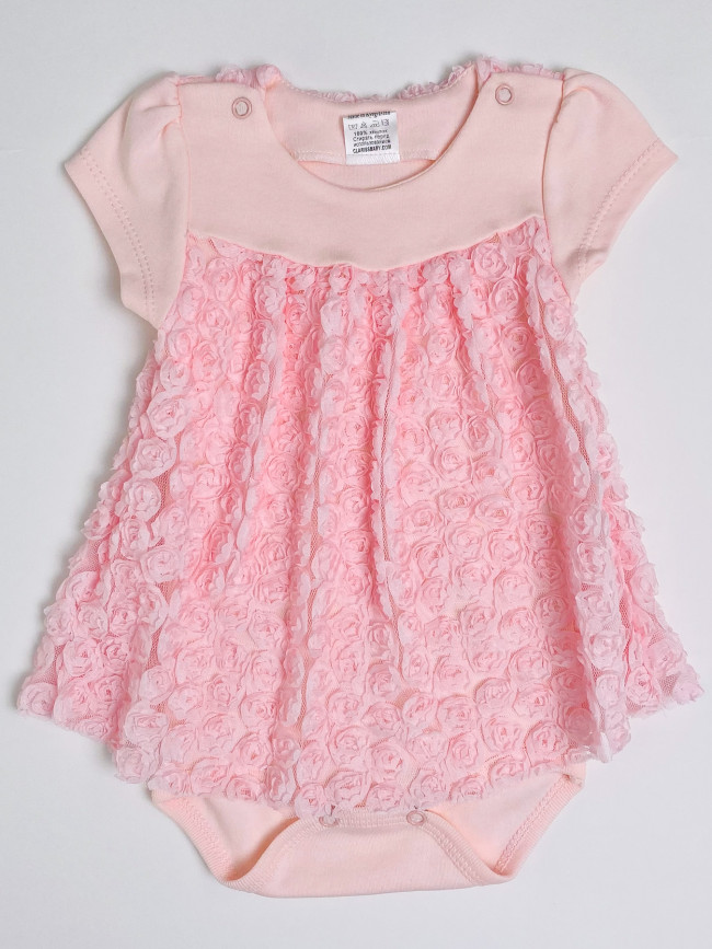 Нарядное боди-платье, розовое, Цветочная фантазия Нарядное боди-платье, розовое, Цветочная фантазия