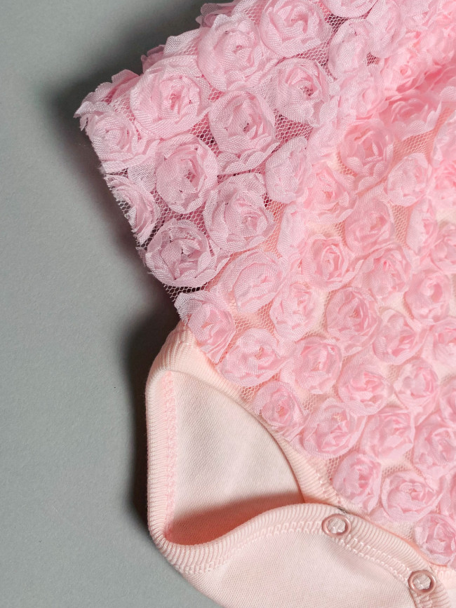 Нарядное боди-платье, розовое, Цветочная фантазия Нарядное боди-платье, розовое, Цветочная фантазия