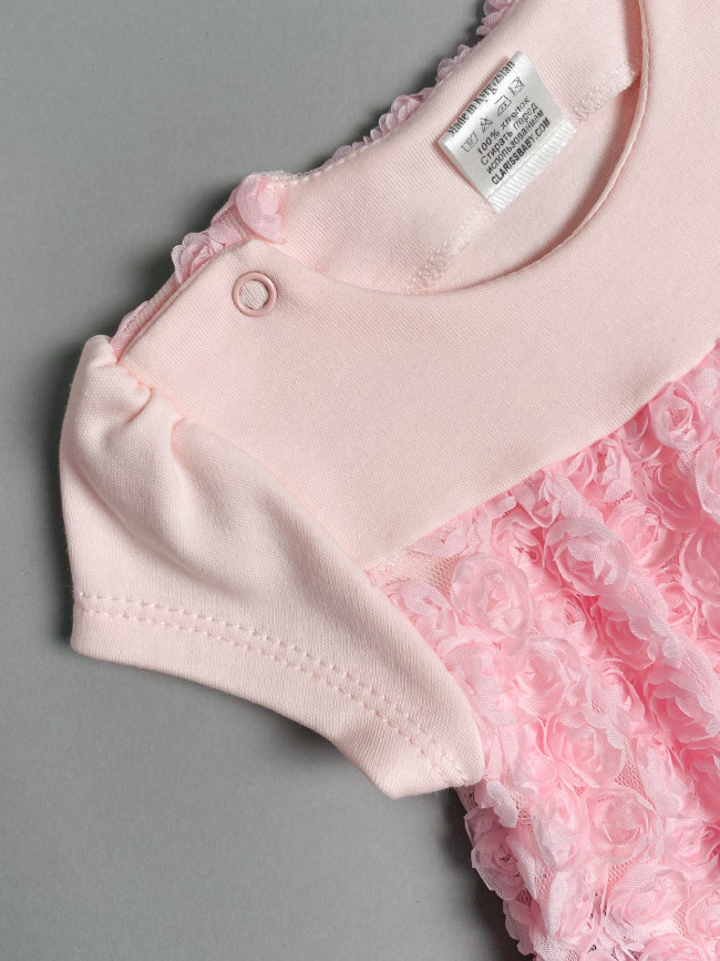 Нарядное боди-платье, розовое, Цветочная фантазия Нарядное боди-платье, розовое, Цветочная фантазия