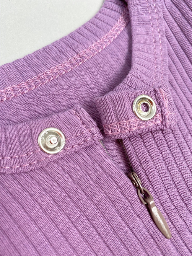 Комбинезон детский на молнии с шапкой, сиреневый, Рибана