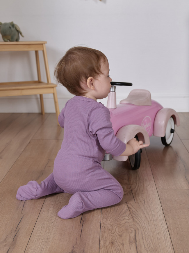 Комбинезон детский на молнии с шапкой, сиреневый, Рибана