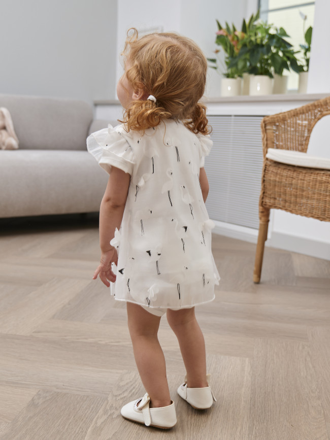 Боди-платье молочное, Фламинго