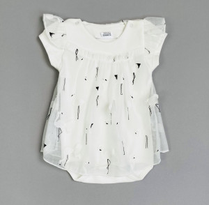 Боди-платье молочное, Фламинго