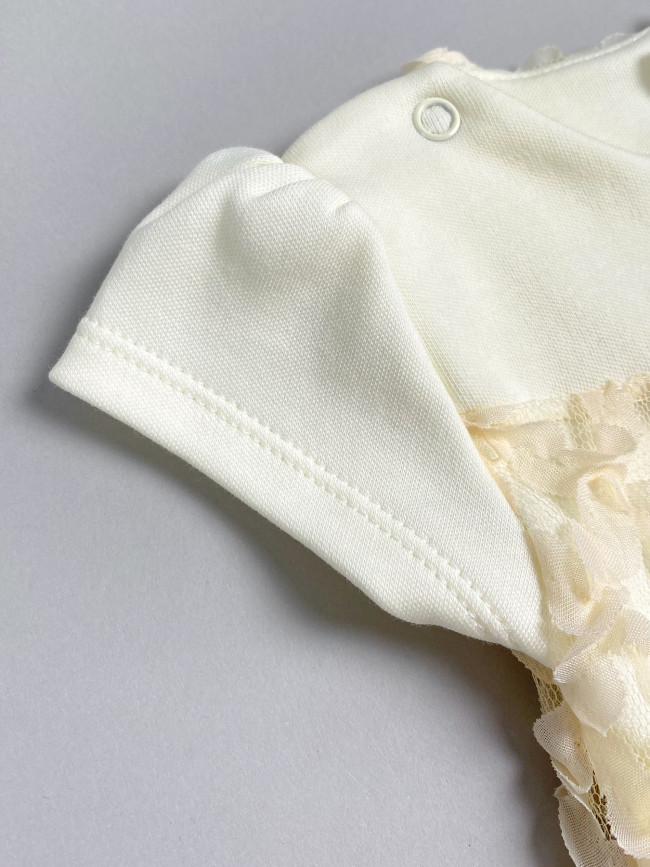 Нарядное боди-платье, айвори, Ажурная клетка Нарядное боди-платье, айвори, Ажурная клетка