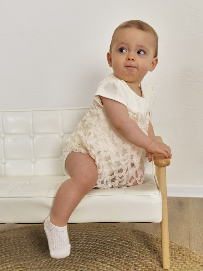 Нарядное боди-платье, айвори, Ажурная клетка Нарядное боди-платье, айвори, Ажурная клетка