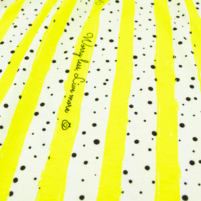 Платье с коротким рукавом, желтое, Полоски Платье с коротким рукавом, желтое, Полоски