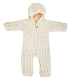 Комбинезон утепленный, айвори, Плетёные косы