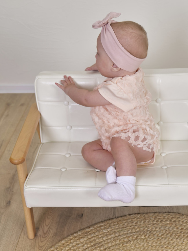 Нарядное боди-платье, персиковое, Ажурная клетка Нарядное боди-платье, персиковое, Ажурная клетка