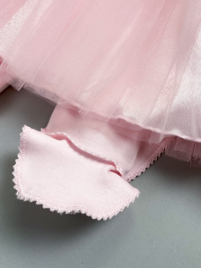 Нарядный комплект для девочки: комбинезон с платьем, розовый, Мадемуазель Нарядный комплект для девочки: комбинезон с платьем, розовый, Мадемуазель