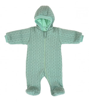 Комбинезон утепленный, зеленый, Плетённые ромбы Комбинезон утепленный, зеленый, Плетённые ромбы