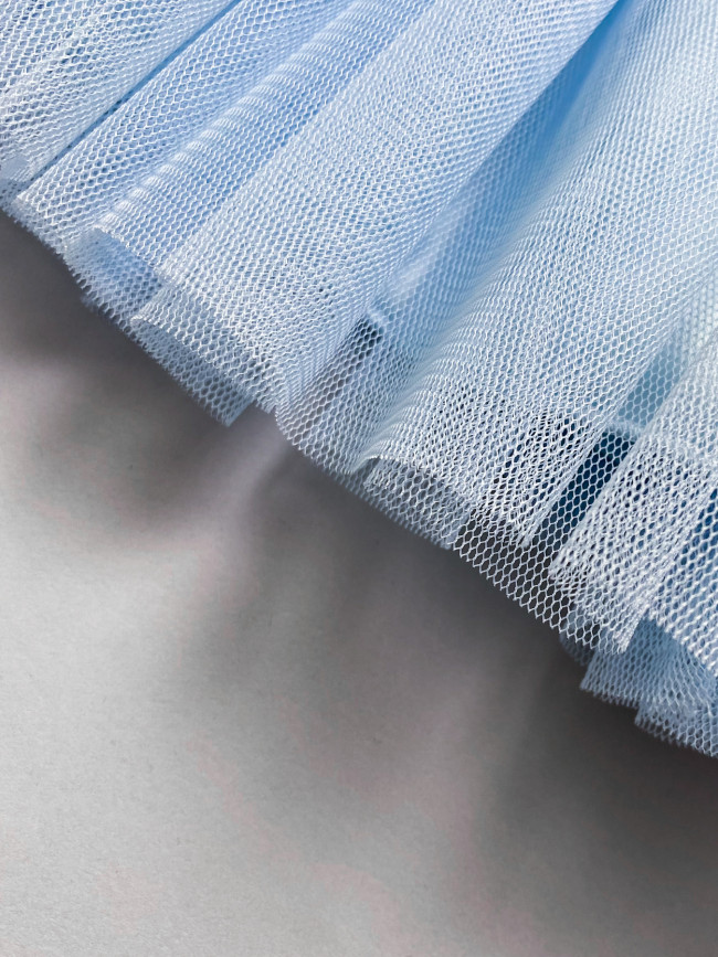 Нарядный комплект для девочки: комбинезон с платьем, голубой, Мадемуазель Нарядный комплект для девочки: комбинезон с платьем, голубой, Мадемуазель