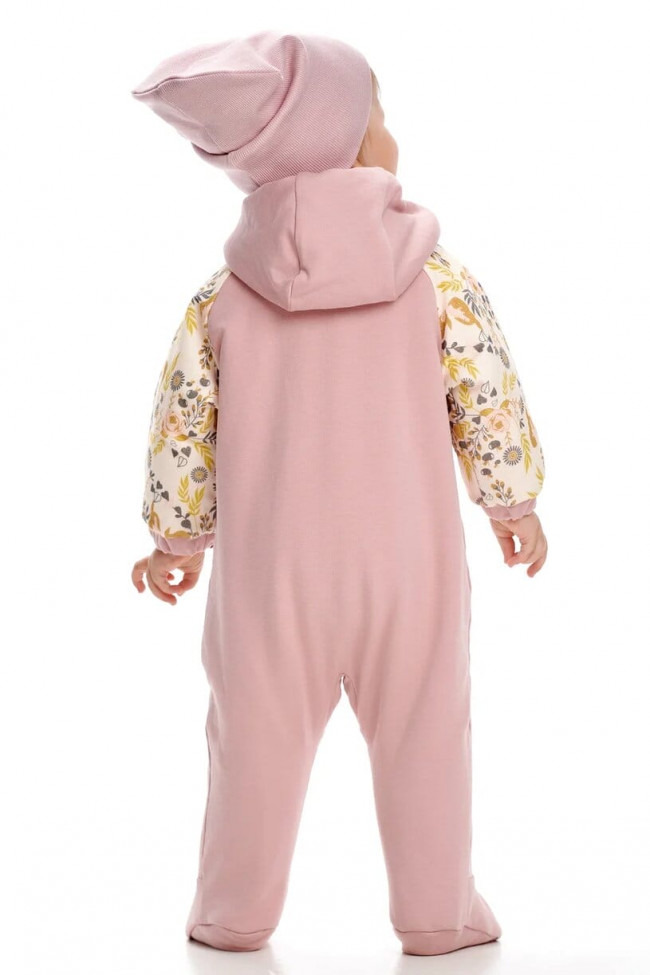 Шапка детская, розовая, Осенний лес